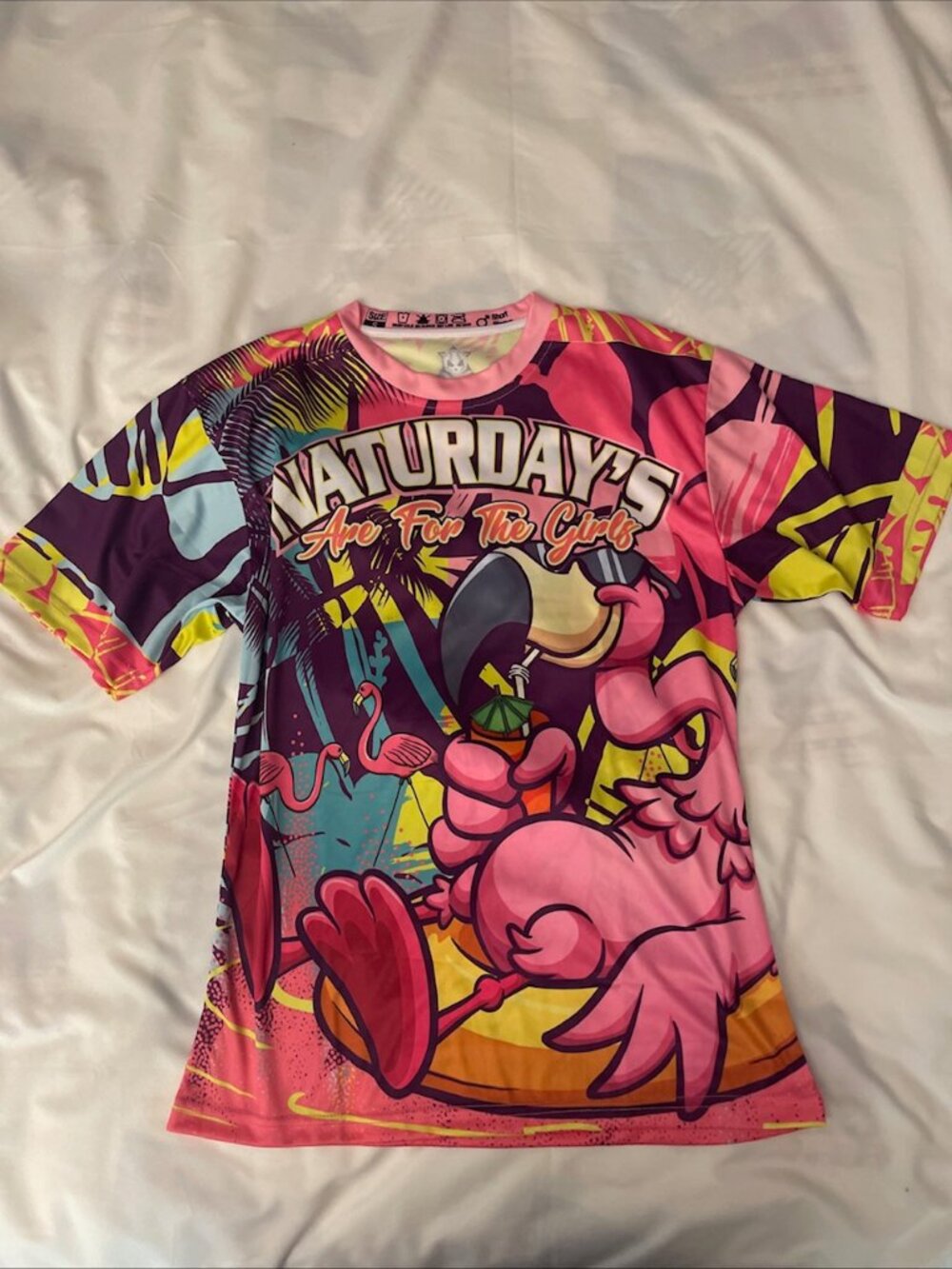 Strife Sports Naturday’s Are For The Girls Jersey Small Unisex Flamingo Softball